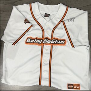 Harley-Davidson White Jersey with Orange & Black Accents